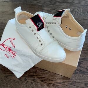 Christian Louboutin White Studded Sneakers